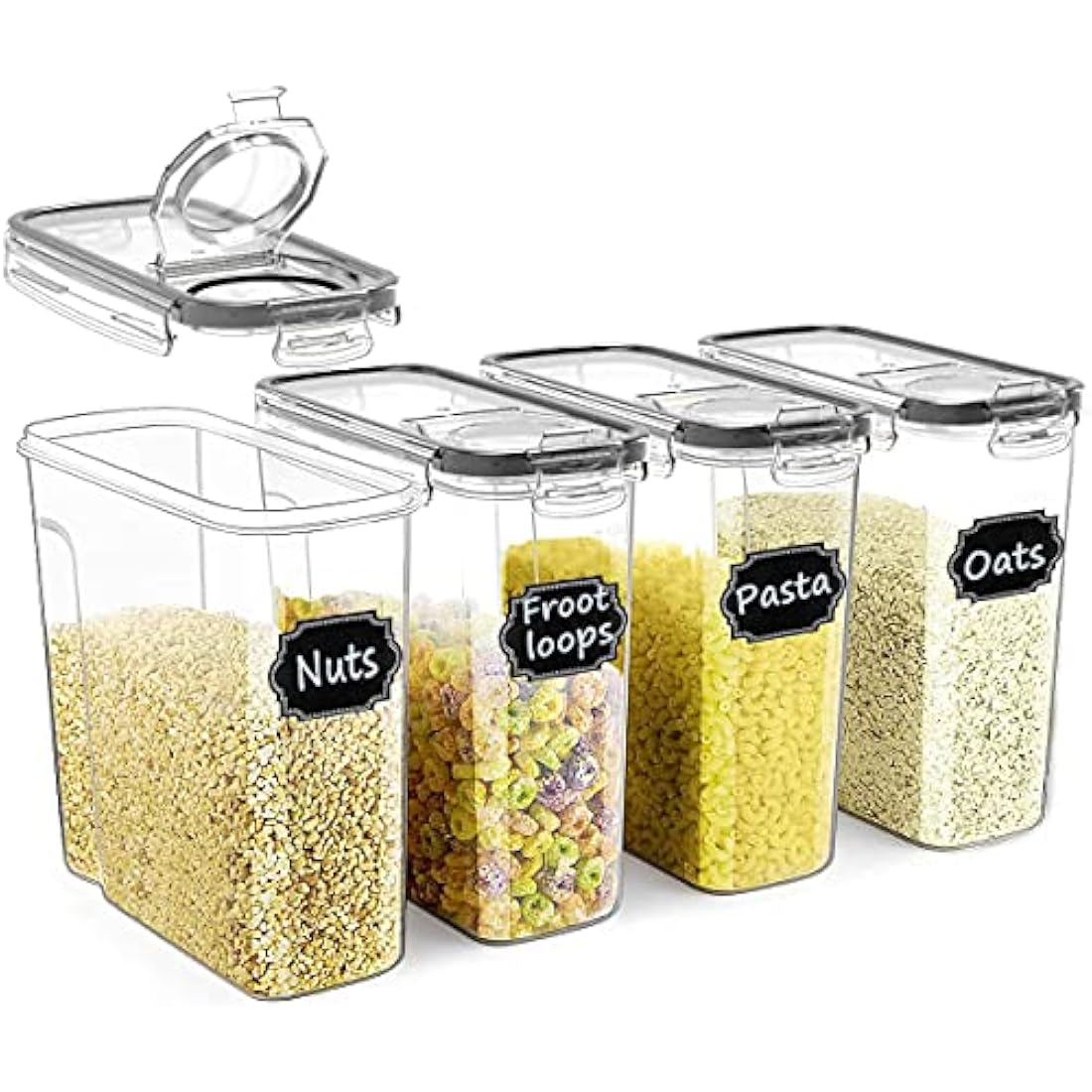 Wildone Airtight Cereal Container Set | 4L BPA-Free Food Storage (4 Pack)