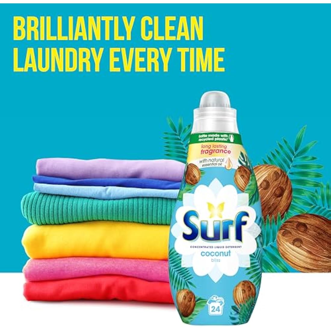 Surf Coconut Bliss Liquid Laundry Detergent - 192 Washes (8 x 648ml)