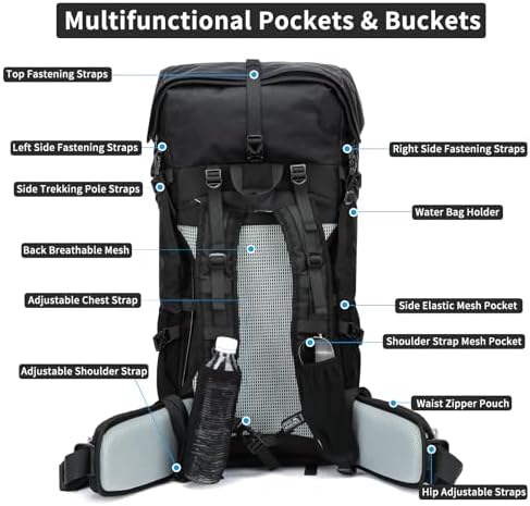 Power King 30L-40L Expandable Hiking Backpack | X-PAC Laptop Rucksack