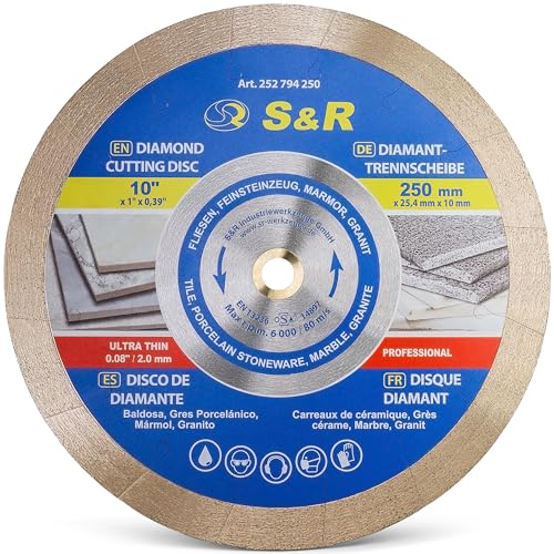 S&R Diamond Saw Blade 250mm – Cutting Disc for Porcelain and Granite