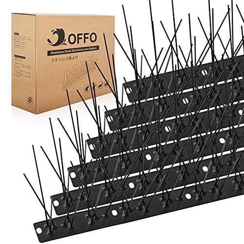 OFFO Stainless Steel Bird Spikes – Matte Black Pigeon Deterrent (5.2m)