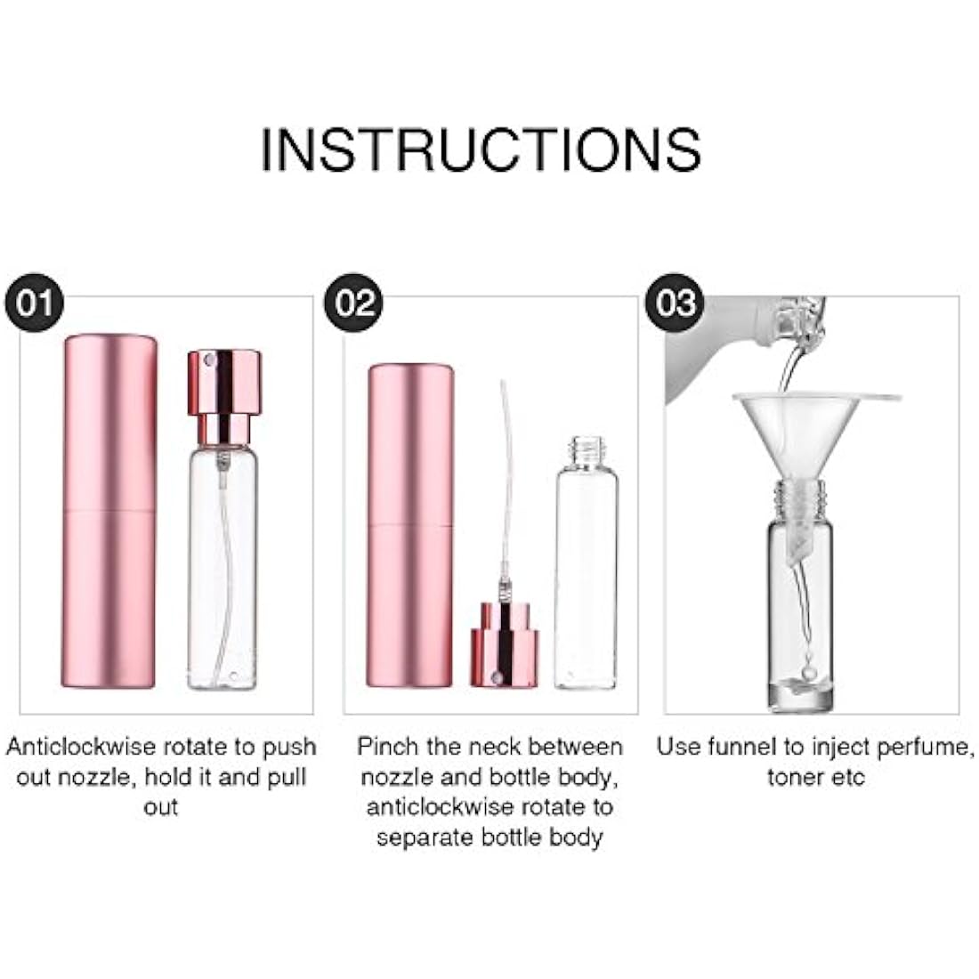 Faireach 20ml Refillable Perfume Atomiser – Leak Proof Travel Spray