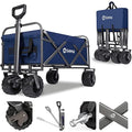 Sekey Heavy-Duty Folding Wagon | All-Terrain Beach & Garden Cart, Blue