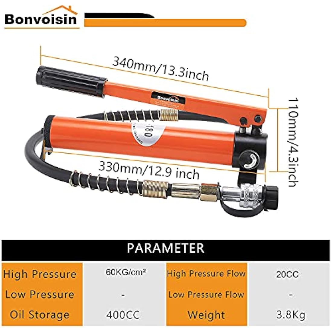 Bonvoisin CP-180 Manual Hydraulic Hand Pump for Lifting Cylinders