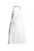 Orsina Green Leaf Cotton Kitchen Apron | Adjustable White Cooking Bib