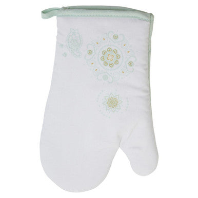 Oven Glove by Orsina – Paisley Spiral Print White Kitchen Textile