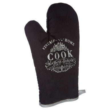 Orsina Vintage Home Black Single Oven Glove – Cotton Heat Protection