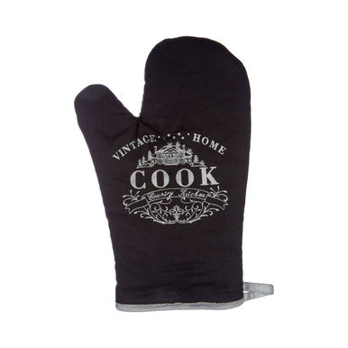 Orsina Vintage Home Black Single Oven Glove – Cotton Heat Protection