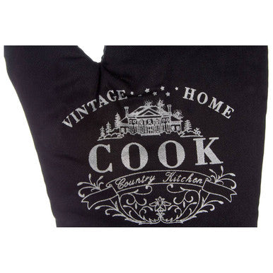 Orsina Vintage Home Black Single Oven Glove – Cotton Heat Protection