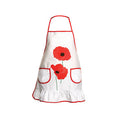 Orsina Poppy Red Kitchen Apron with Two Front Pockets for Cooking