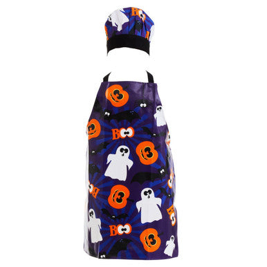 Orsina Spooky Halloween Childrens Cotton Chef Set | Apron and Hat