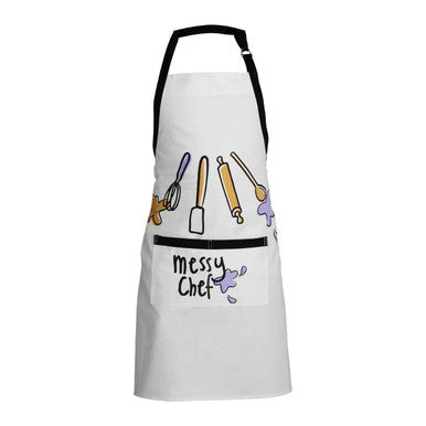 Orsina Doodle Print Cotton Kitchen Apron – Wipe-Clean Chef Apron