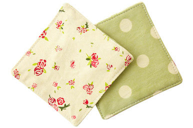 Orsina Rose Cottage Cotton Coasters – Set of 4 Floral Table Protectors