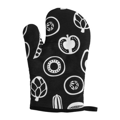 Orsina Besa Single Oven Glove – Black Cotton Heat Resistant Kitchen Mitt