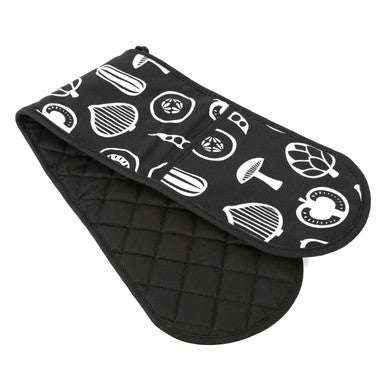 Orsina Besa Black Double Oven Glove | 100% Cotton Heat Resistant Mitts