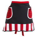 Orsina Carnival Kitchen Apron – Red and White Striped Cotton with Pockets