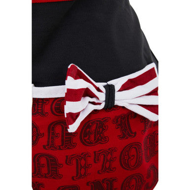 Orsina Carnival Kitchen Apron – Red and White Striped Cotton with Pockets