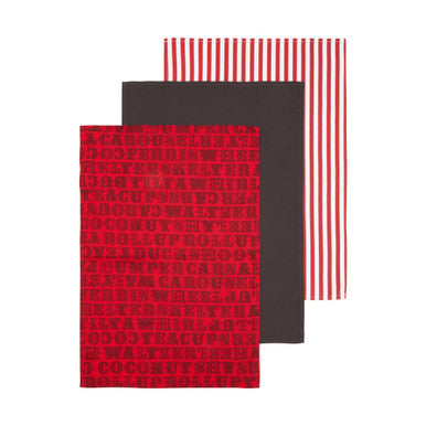 Orsina Carnival Tea Towels – Set of 3 Absorbent Cotton Kitchen Towels