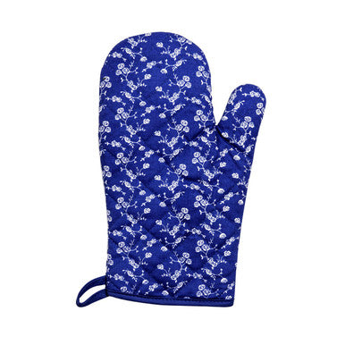 Orsina Blue Rose Single Oven Glove – 100% Cotton Floral Kitchen Mitt