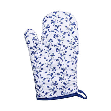 Orsina Blue Rose Single Oven Glove – 100% Cotton Floral Kitchen Mitt