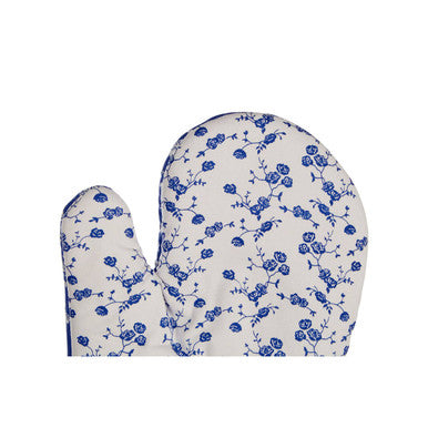 Orsina Blue Rose Single Oven Glove – 100% Cotton Floral Kitchen Mitt