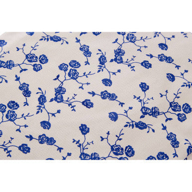 Orsina Blue Rose Floral Cotton Kitchen Apron with Adjustable Strap