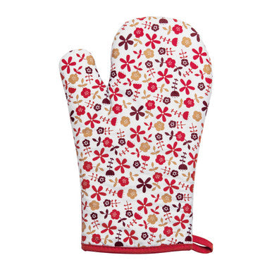 Orsina Red Daisy Single Oven Glove – Quilted Cotton Heat Protection