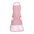 Orsina Red Daisy Floral Apron – Adjustable Cotton Kitchen Apron with Pockets