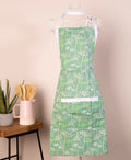 Orsina Cow Parsley Green Kitchen Apron – 100% Cotton Botanical Style