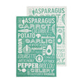 Orsina 100% Cotton Tea Towels – Set of 3 Green Vegetable Print