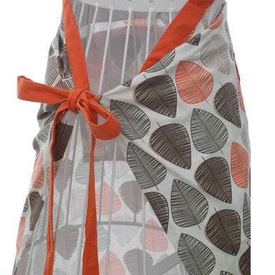 Orsina Orange Leaf Kitchen Apron – Adjustable Botanical Cooking Apron