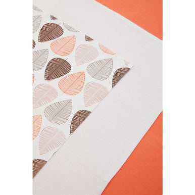 Orsina Orange Leaf Cotton Tea Towels – Set of 3 Absorbent Dish Cloths