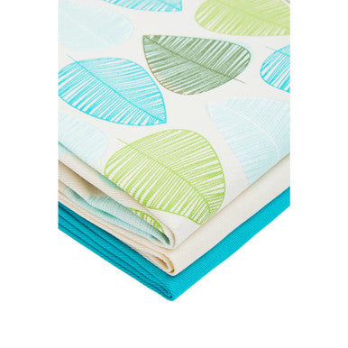 Orsina Green Leaf Tea Towels – Set of 3 Absorbent 100% Cotton Kitchen Linens