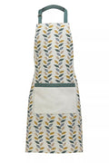 Orsina Fern Cotton Kitchen Apron – Cream with Autumn Floral Pattern