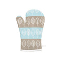 Orsina Beech Single Oven Glove – Sky Blue Cotton Leaf Print Mitt