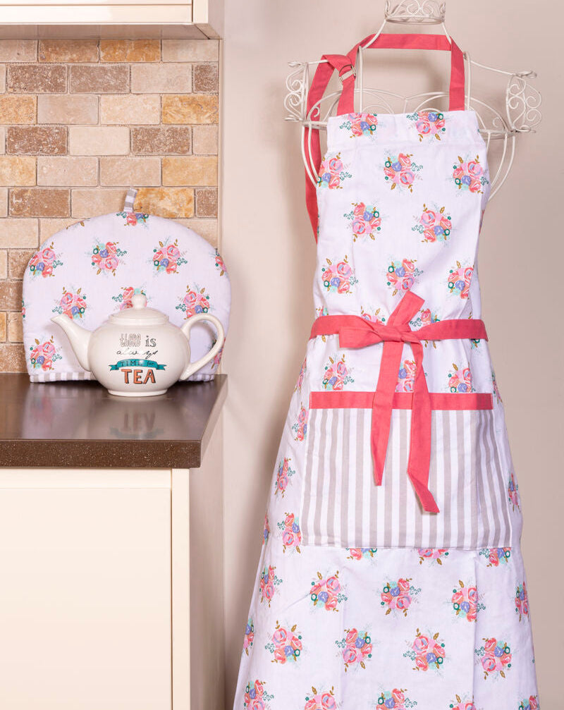 Orsina Amelie Floral Cotton Cooking Apron with Adjustable Strap