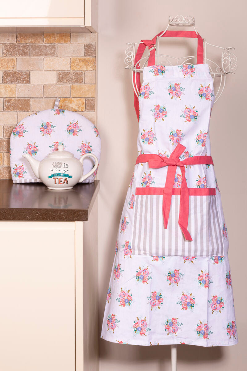 Orsina Amelie Floral Cotton Cooking Apron with Adjustable Strap