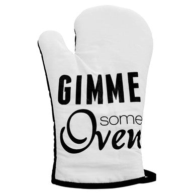Orsina Pun and Games Single Oven Glove – White Cotton Kitchen Mitt