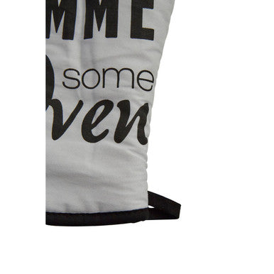 Orsina Pun and Games Single Oven Glove – White Cotton Kitchen Mitt