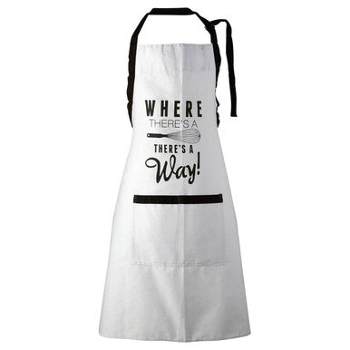 Orsina Cotton Kitchen Apron – Funny Whisk Slogan & Double Pocket