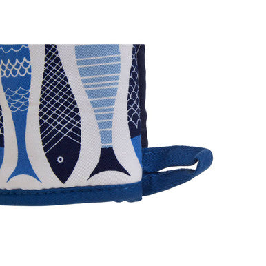 Orsina Pisces Single Oven Glove – Blue Quilted Cotton Kitchen Mitt