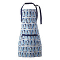 Orsina Pisces Kitchen Apron – Blue Cotton Geometric Fish Print