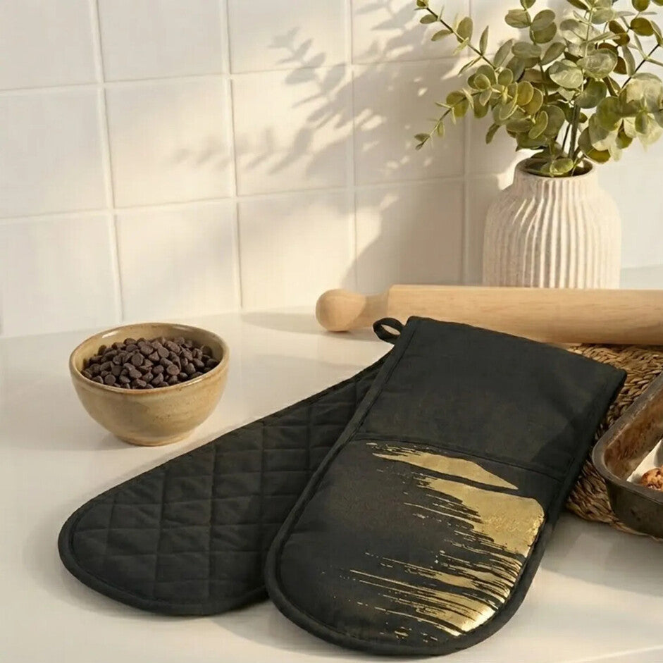 Orsina Modern Retro Double Oven Glove – Quilted Cotton Heat Resistant