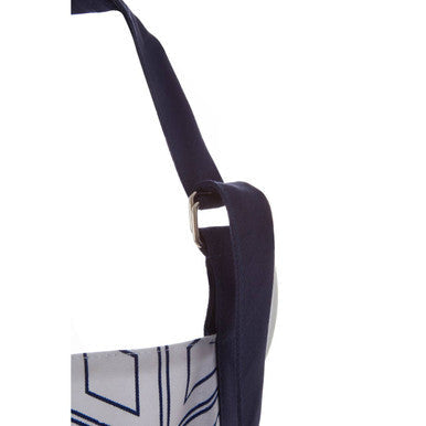 Orsina Modern Retro Cotton Kitchen Apron – Blue Geometric Pattern