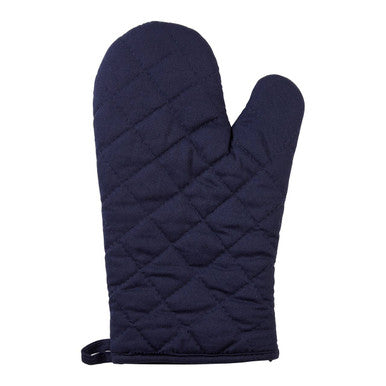 Orsina Single Oven Glove – Modern Retro Quilted Cotton Mitt, White/Blue