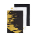 Orsina Modern Retro Cotton Tea Towels – Set of 3 Black & Gold Dish Towels