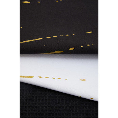 Orsina Modern Retro Cotton Tea Towels – Set of 3 Black & Gold Dish Towels