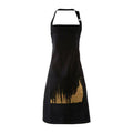 Orsina Modern Retro Black Cotton Chef Apron with Adjustable Neck Strap