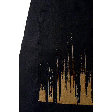Orsina Modern Retro Black Cotton Chef Apron with Adjustable Neck Strap