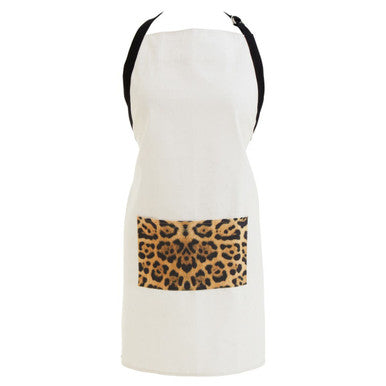 Orsina Leopard Print Cotton Apron – Adjustable Kitchen Chef Apron
